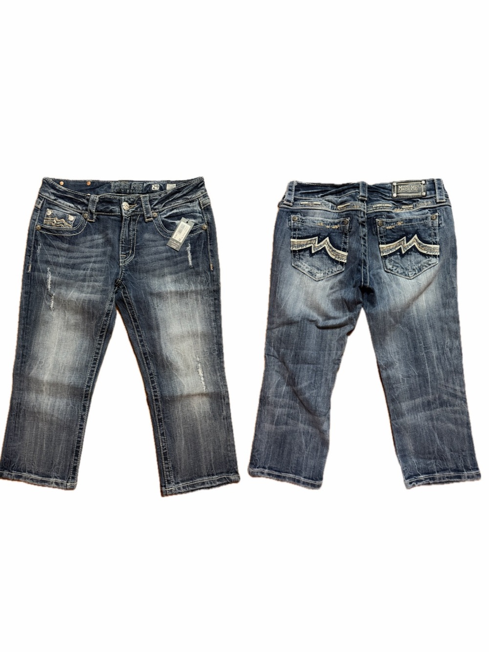 Miss Me Women's Medium Blue Distressed Bootcut Jeans Size 29